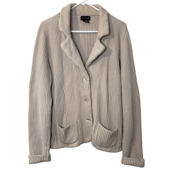 Sutton Studio Bloomingdale’s 100% cotton ribbed knit button down cardigan XL - Picture 1 of 10